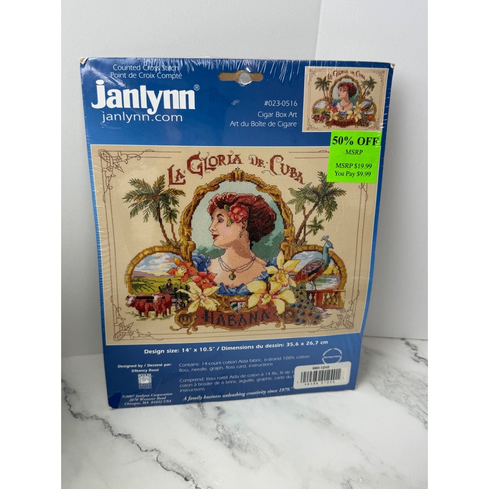 Janlynn Cross Stitch Kit La Gloria De Cuba 14" x 10.5 Large